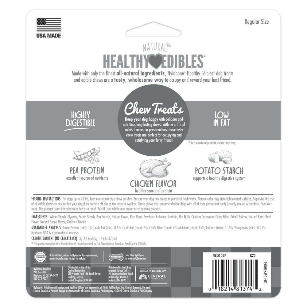 Nylabone Healthy Edibles: fabricados en Estados Unidos para ser una golosina segura.