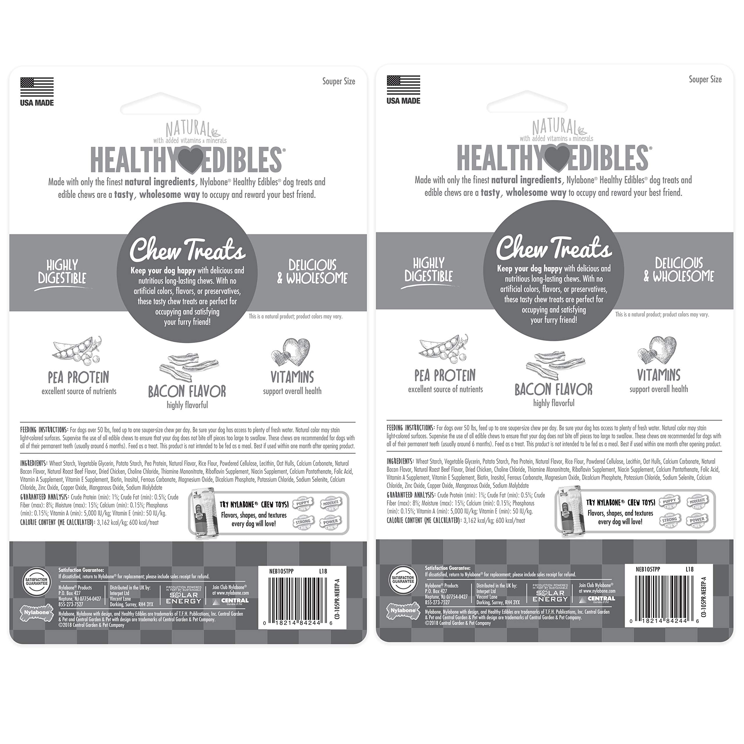 Nylabone Healthy Edibles: adecuado para perros grandes, premio sabroso y durable