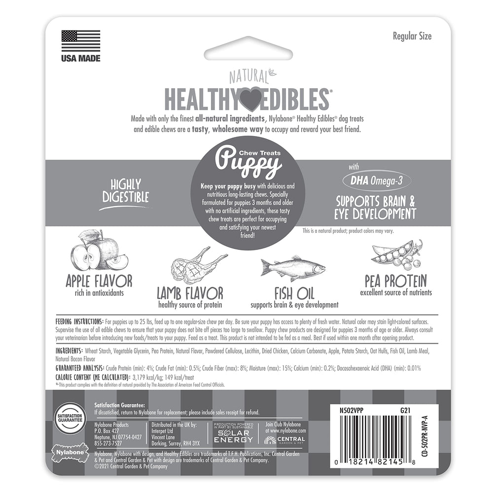 Nylabone Healthy Edibles sabores cordero y manzana en masticable popular