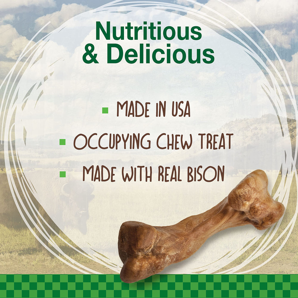 Nylabone WILD con sabor a bison para perros, experiencia de sabor duradera.