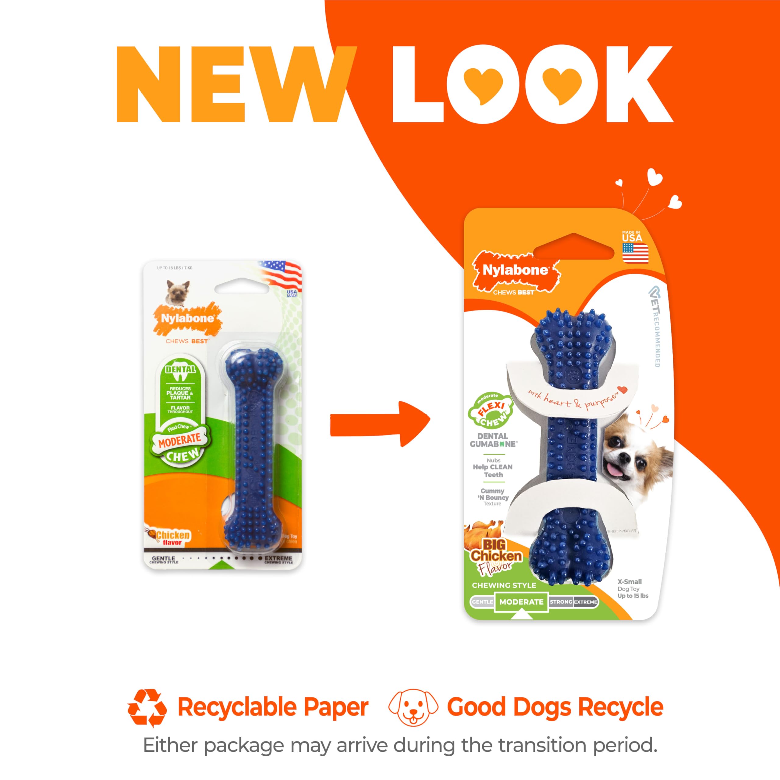 Nylabone hueso flexible para mordedores de perros facilita masticación suave