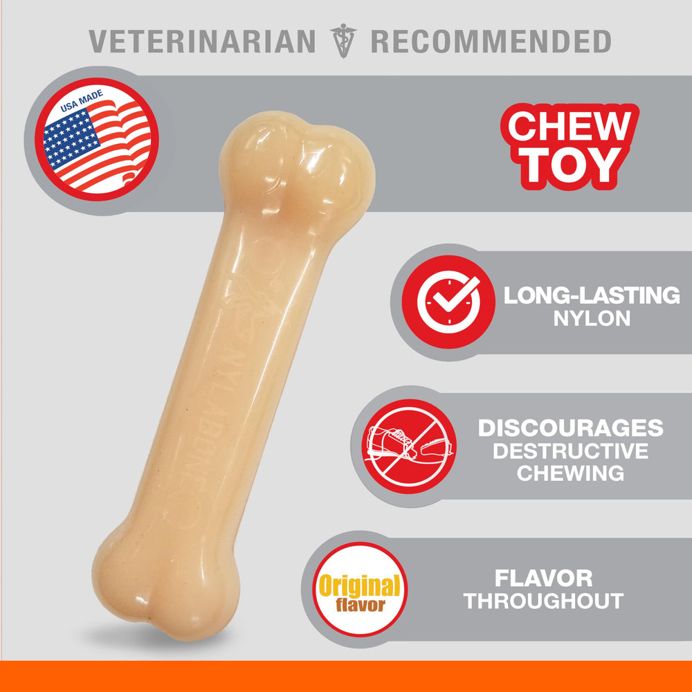 Nylabone Hueso Original, limpieza dental durante la masticación.