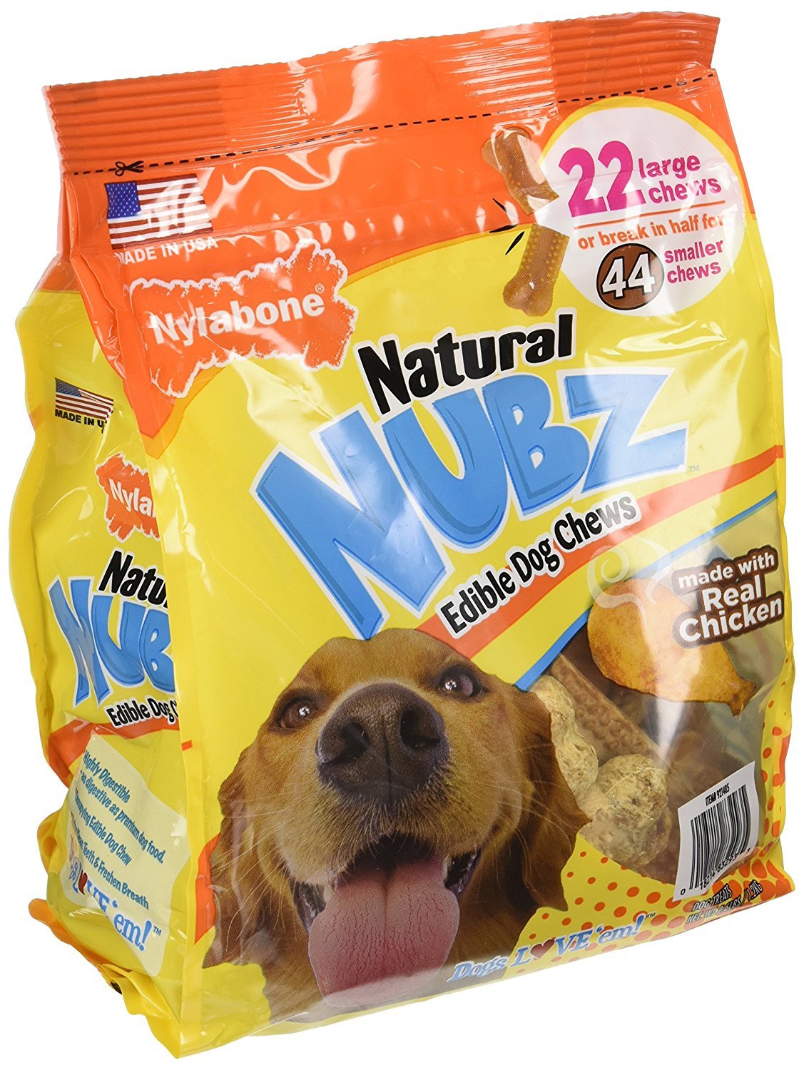 Nylabone Natural Nubz masticables grandes para perros, ayudan a mantener limpieza dental