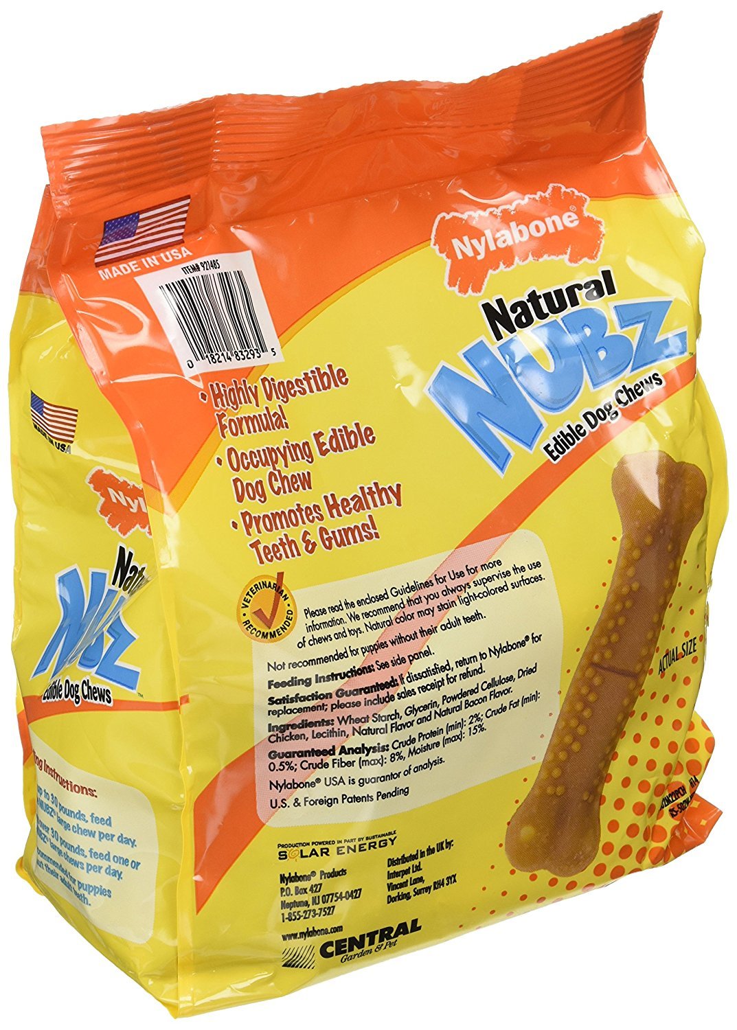 Nylabone Natural Nubz, masticables resistentes para perros de todos los tamaños