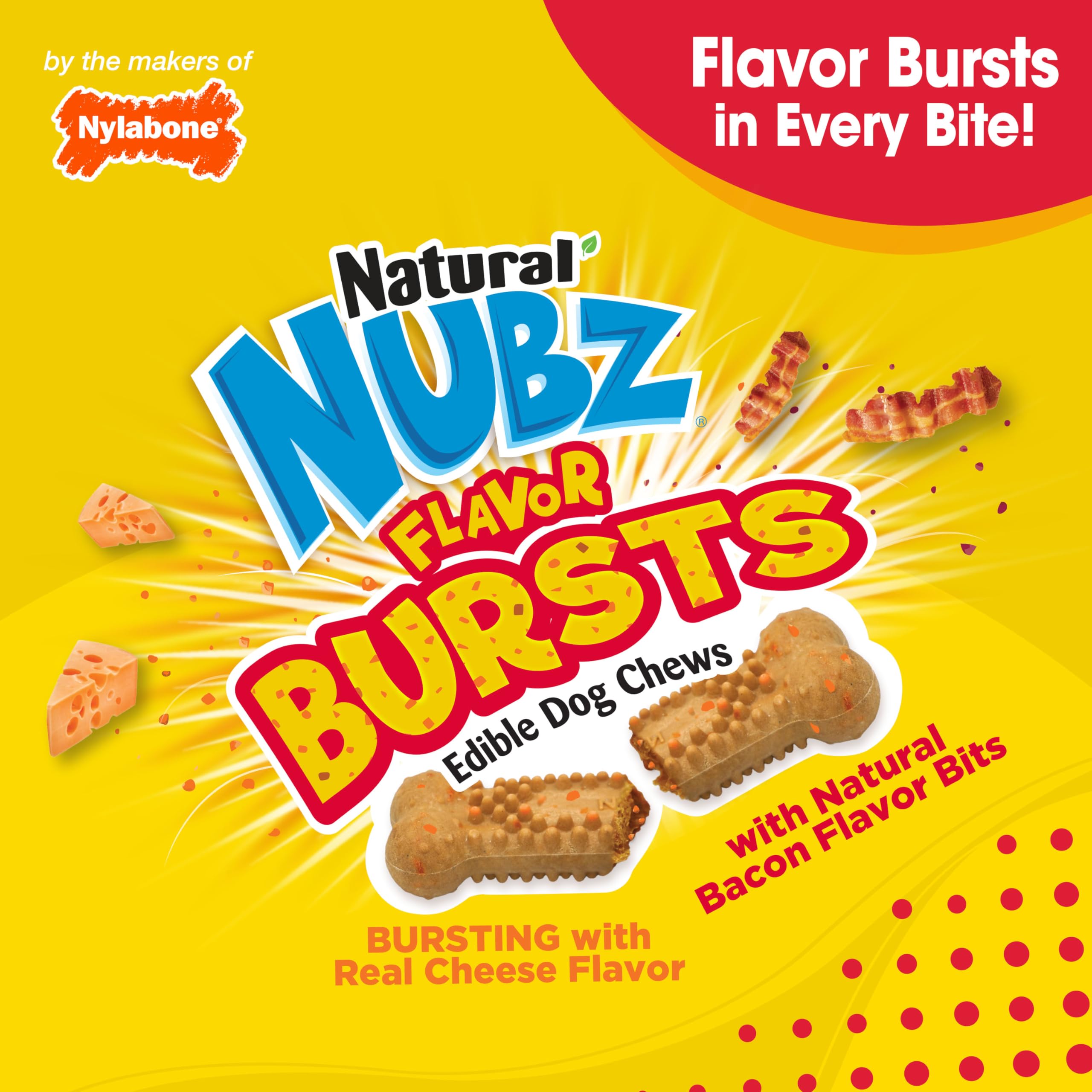 Nylabone Nubz Bursts sin colorantes ni conservantes artificiales