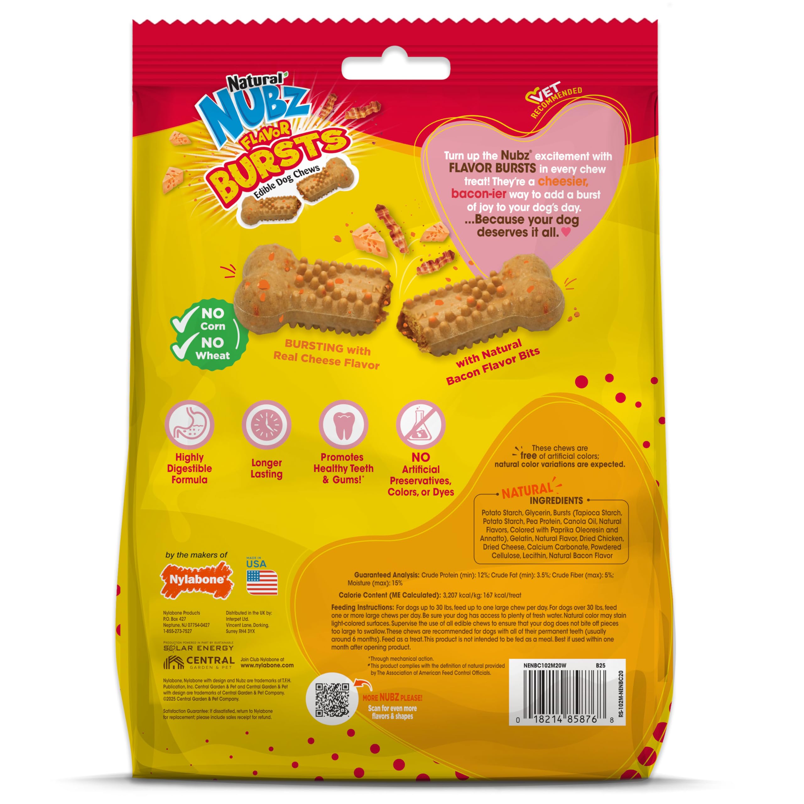 Nylabone Nubz Bursts tamaño grande para perros de más de 30 lb
