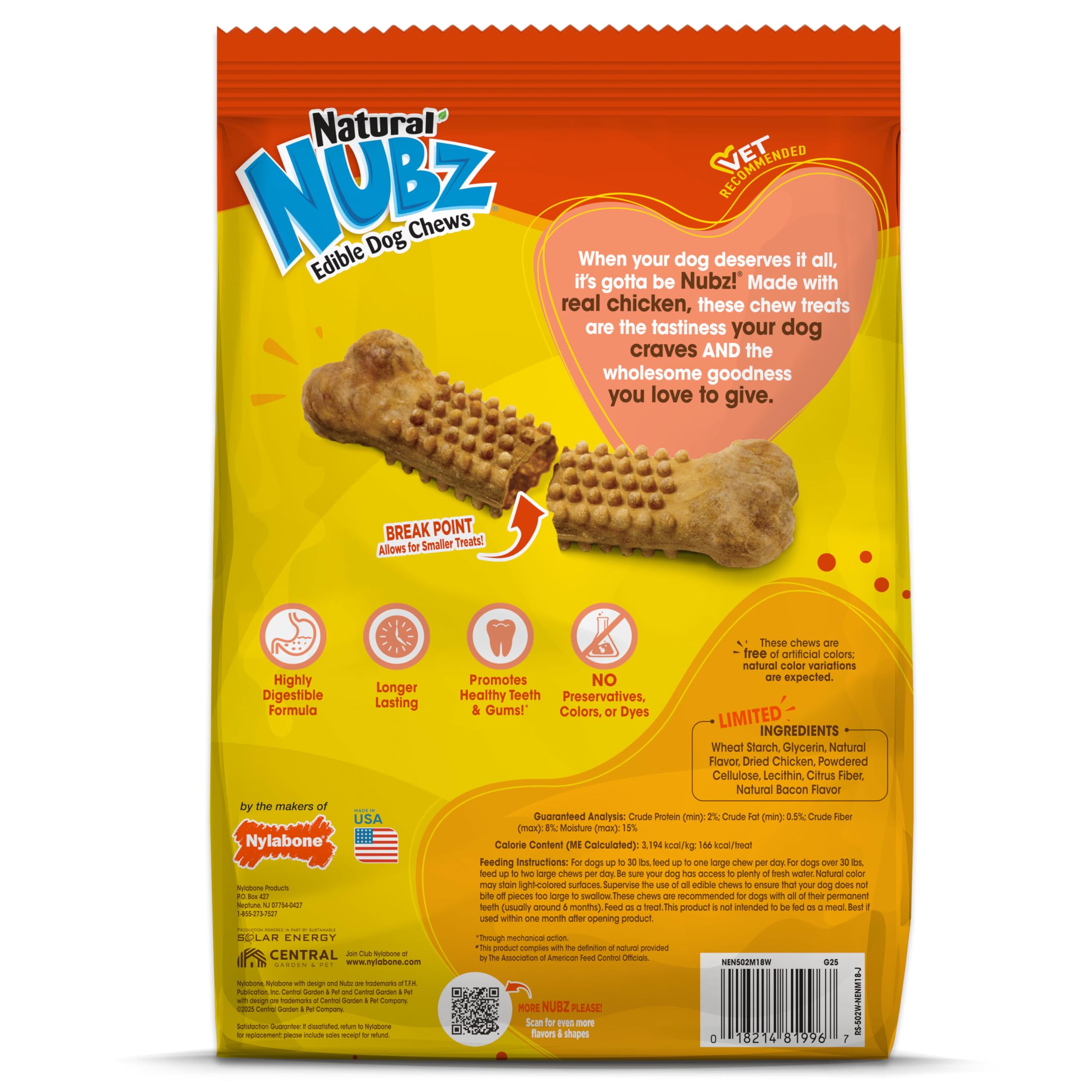 Nylabone Nubz, complemento para rutinas bucales diarias.