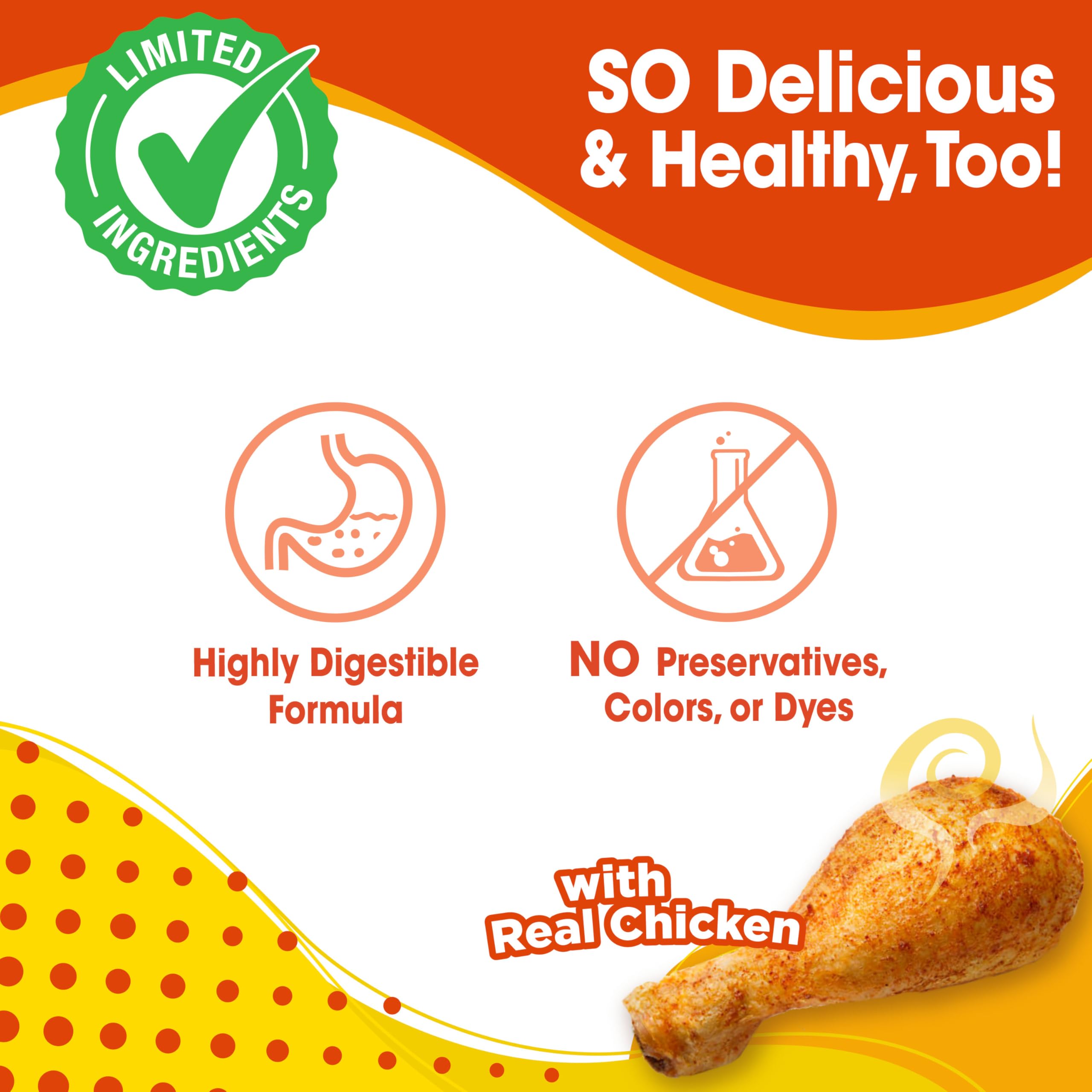 Nylabone Nubz sin colorantes artificiales, ingredientes simples.
