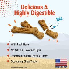 Nylabone Nubz Wild sabor bison para perros pequeños, entretenimiento duradero