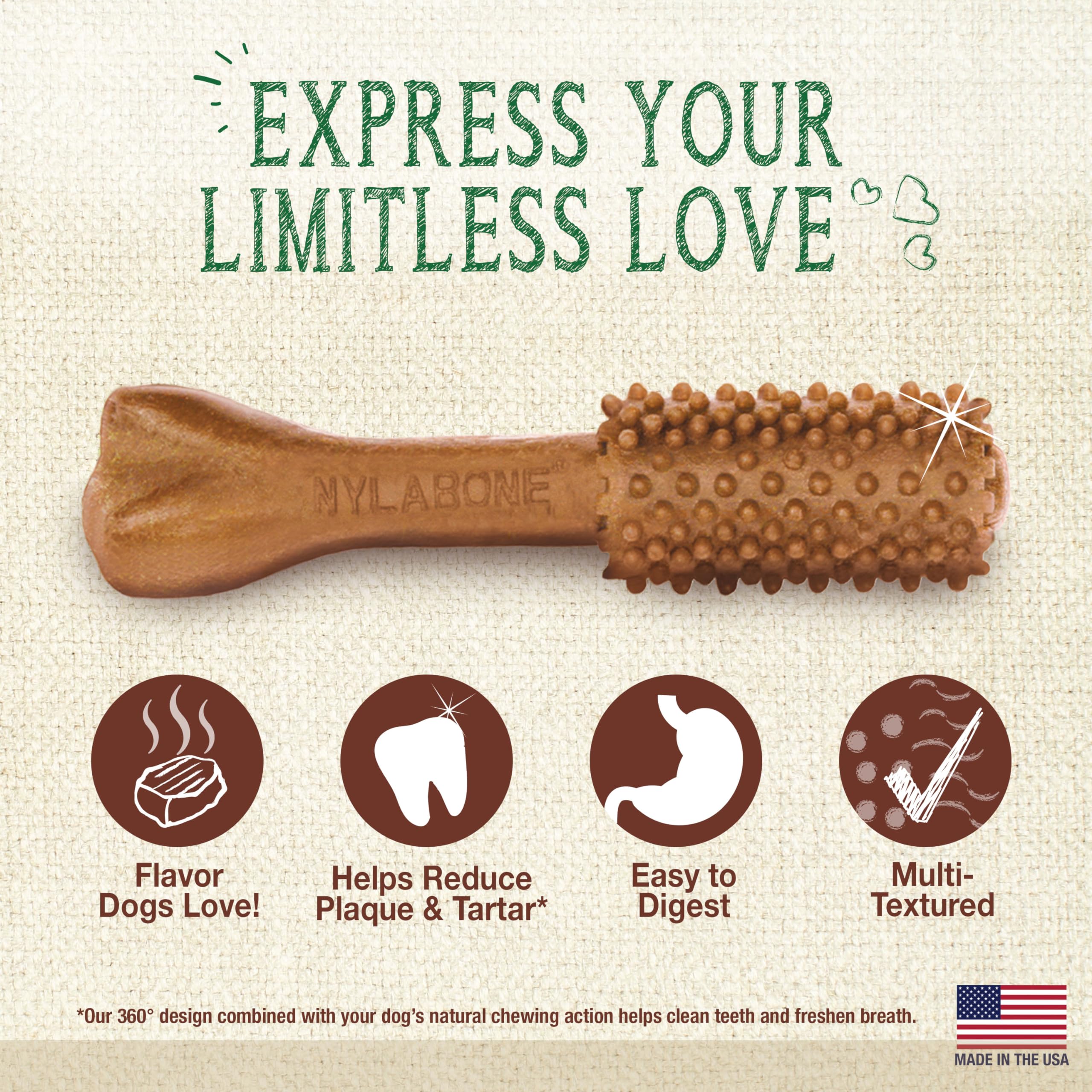 Nylabone Nutri Dent, hecho en Estados Unidos con ingredientes simples
