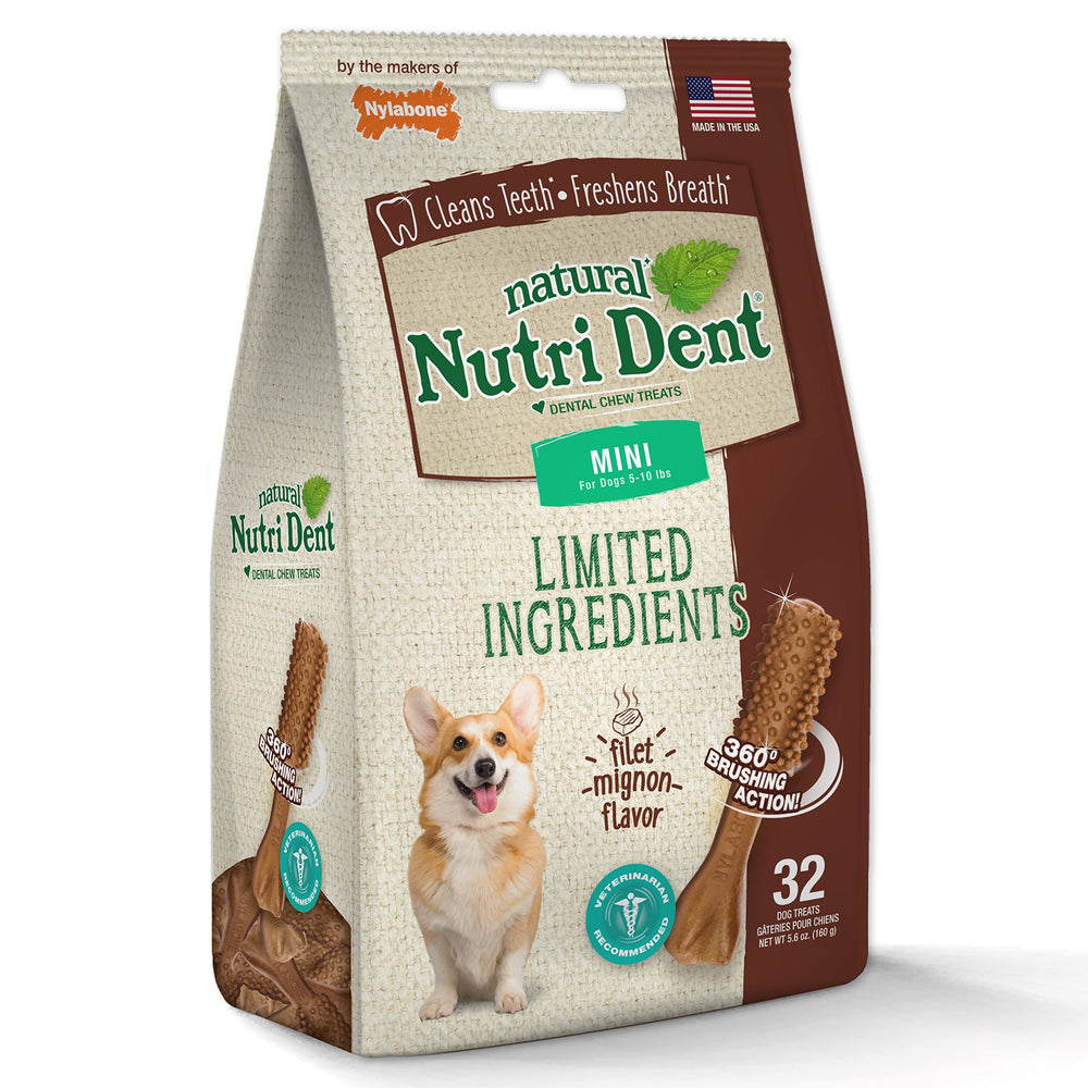 Nylabone Nutri Dent para perros hasta 10 libras, formato mini