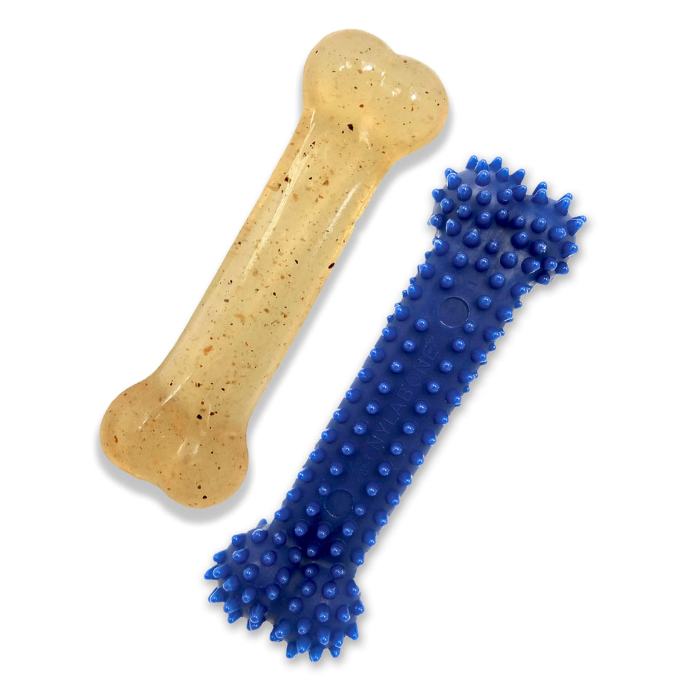 Nylabone Hueso Flexi Original para perros, textura suave para mordedores moderados.