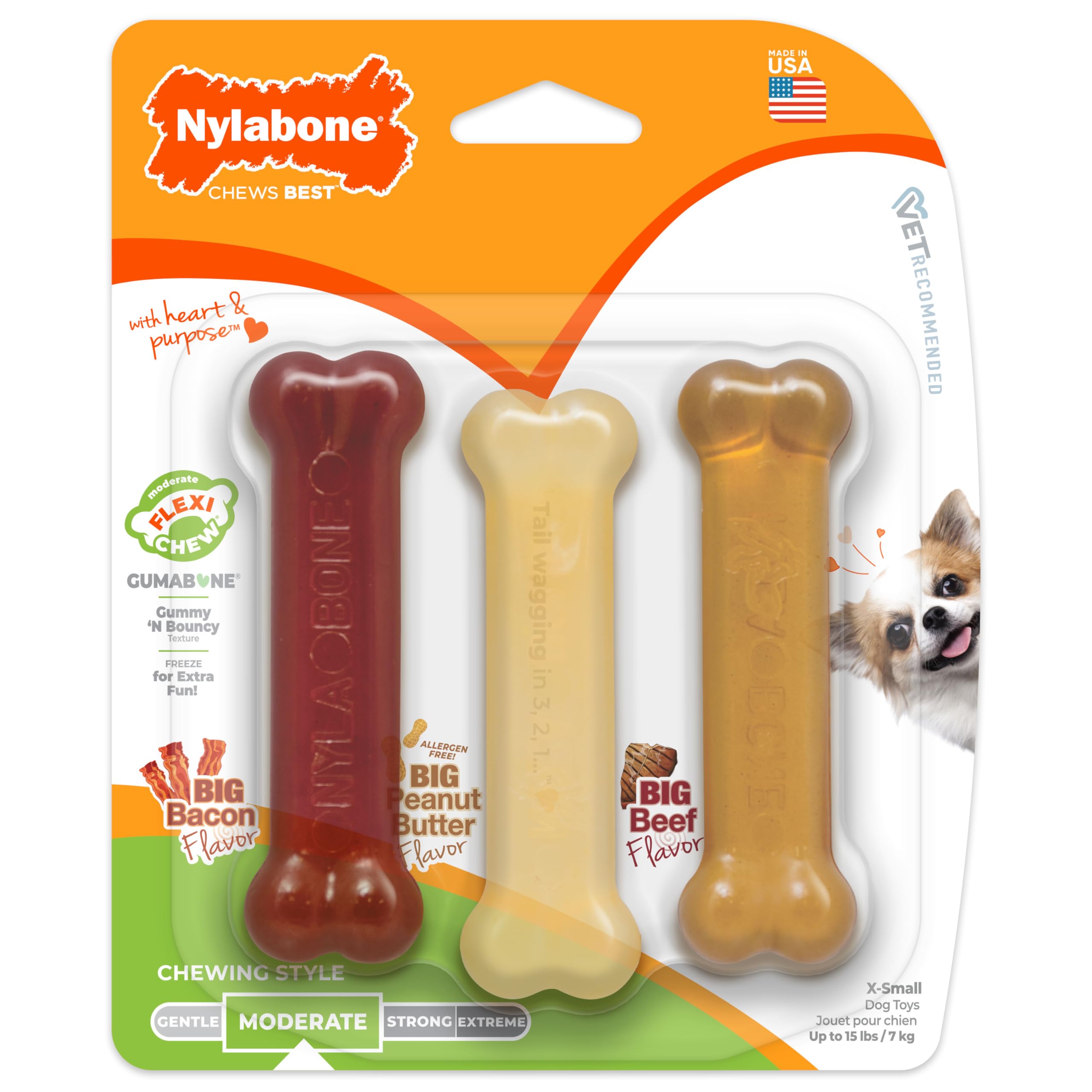 Nylabone Original Hueso Flexi textura gomosa para mordedores