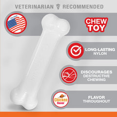 Nylabone Original Hueso Poder Masticador, sabor a pollo en cada mordida.