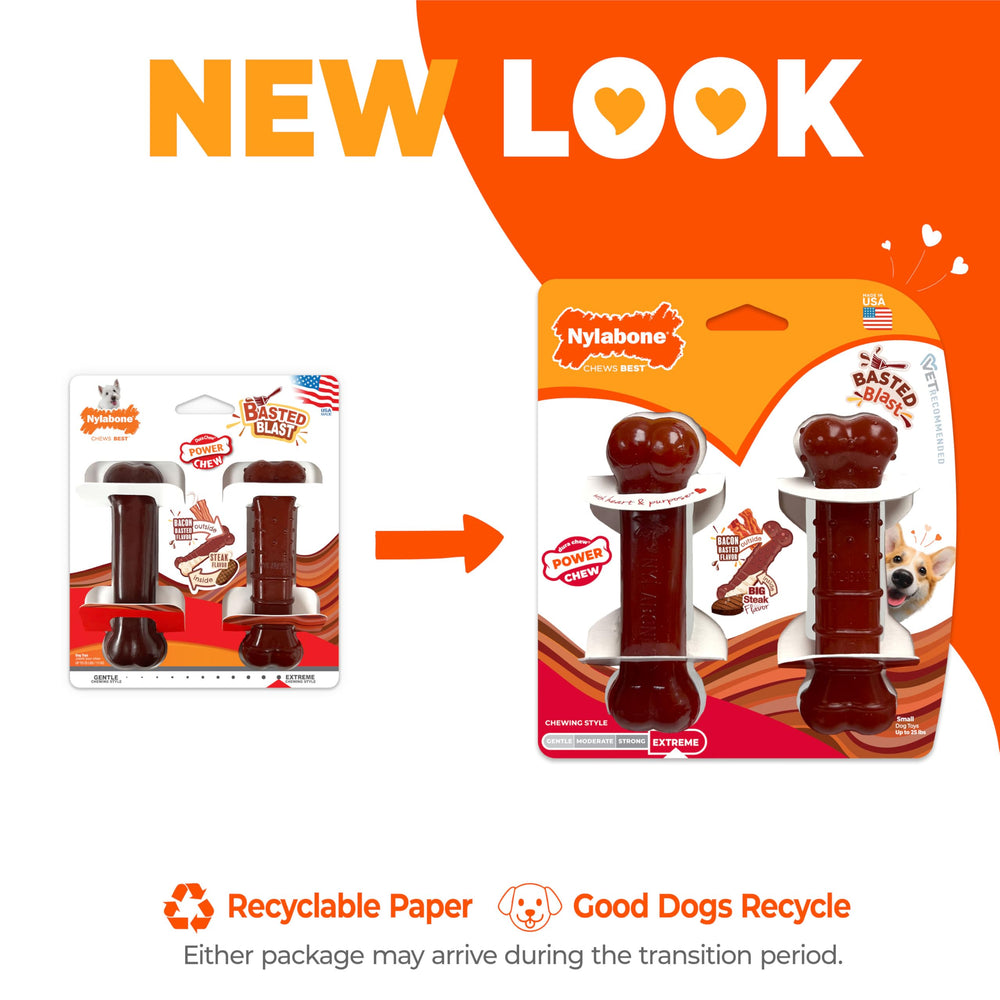 Nylabone Power Chew con rugosidades para limpieza adicional de dientes.