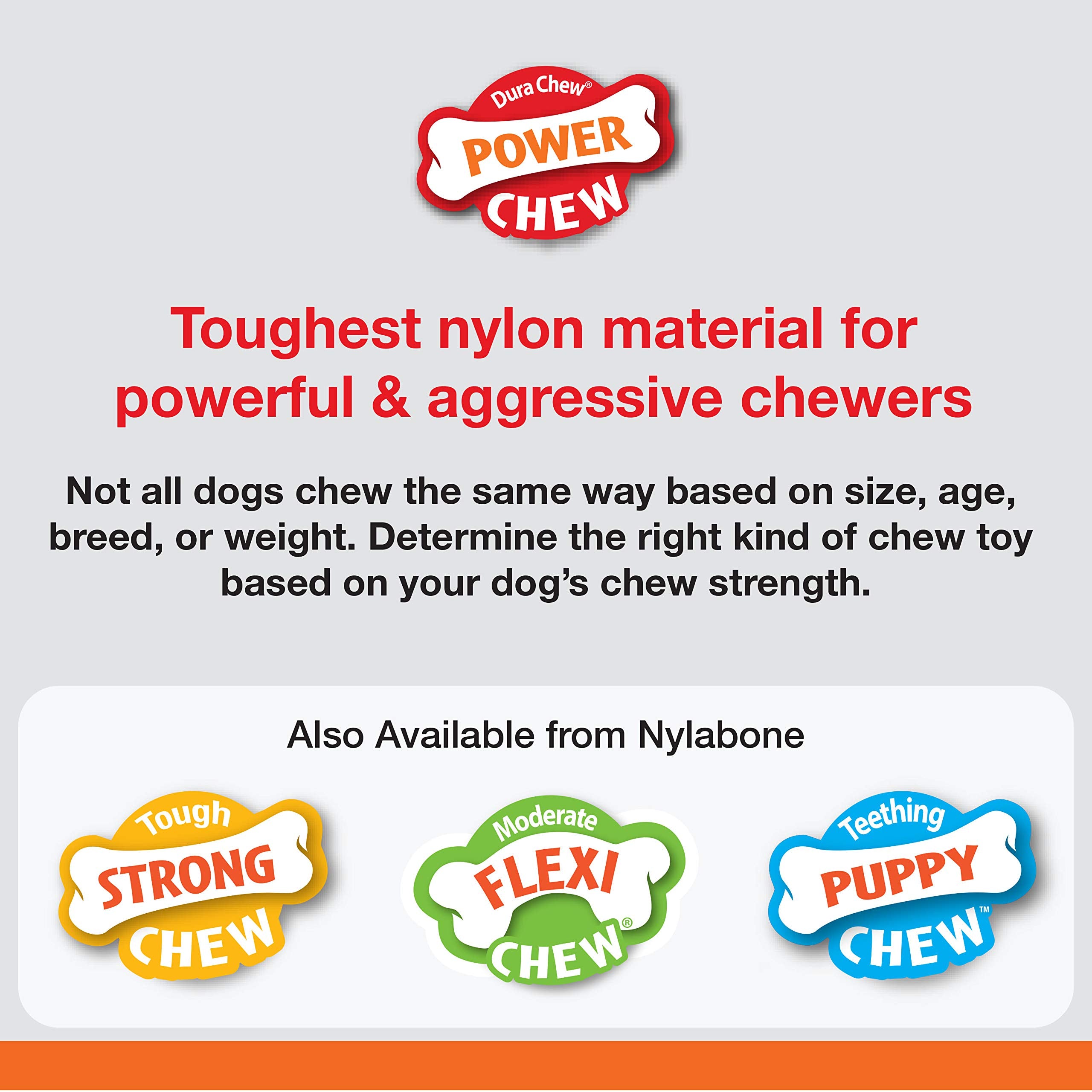 Nylabone Power Chew Meaty Rib Alternative, tamaño grande para perros de hasta 50 libras.