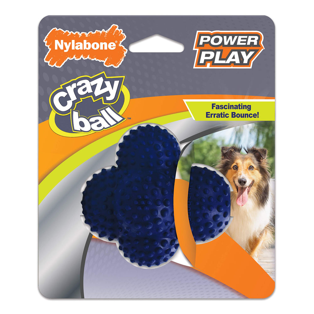 Nylabone Power Play Crazy Ball con textura de agarre facilita recogerla durante el juego.