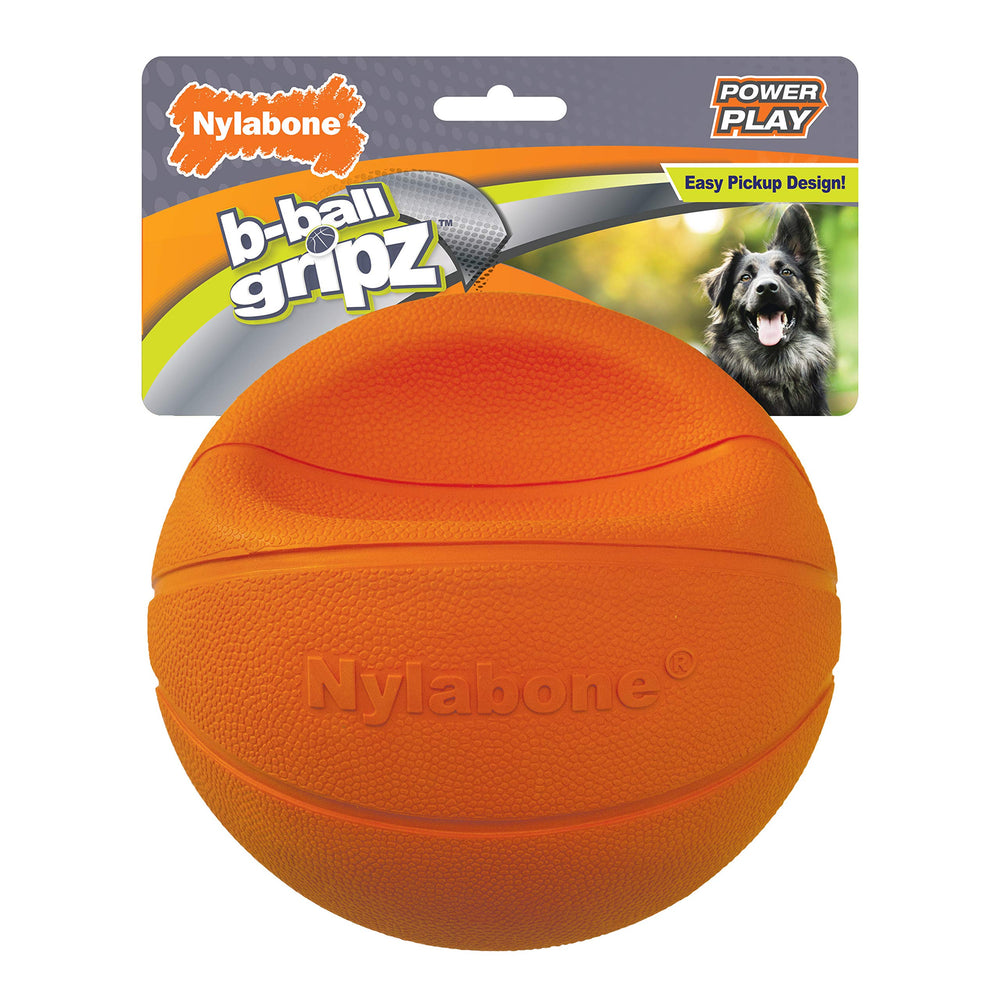 Nylabone Power Play Gripz balon perro, agarre cómodo para lanzar y recoger.