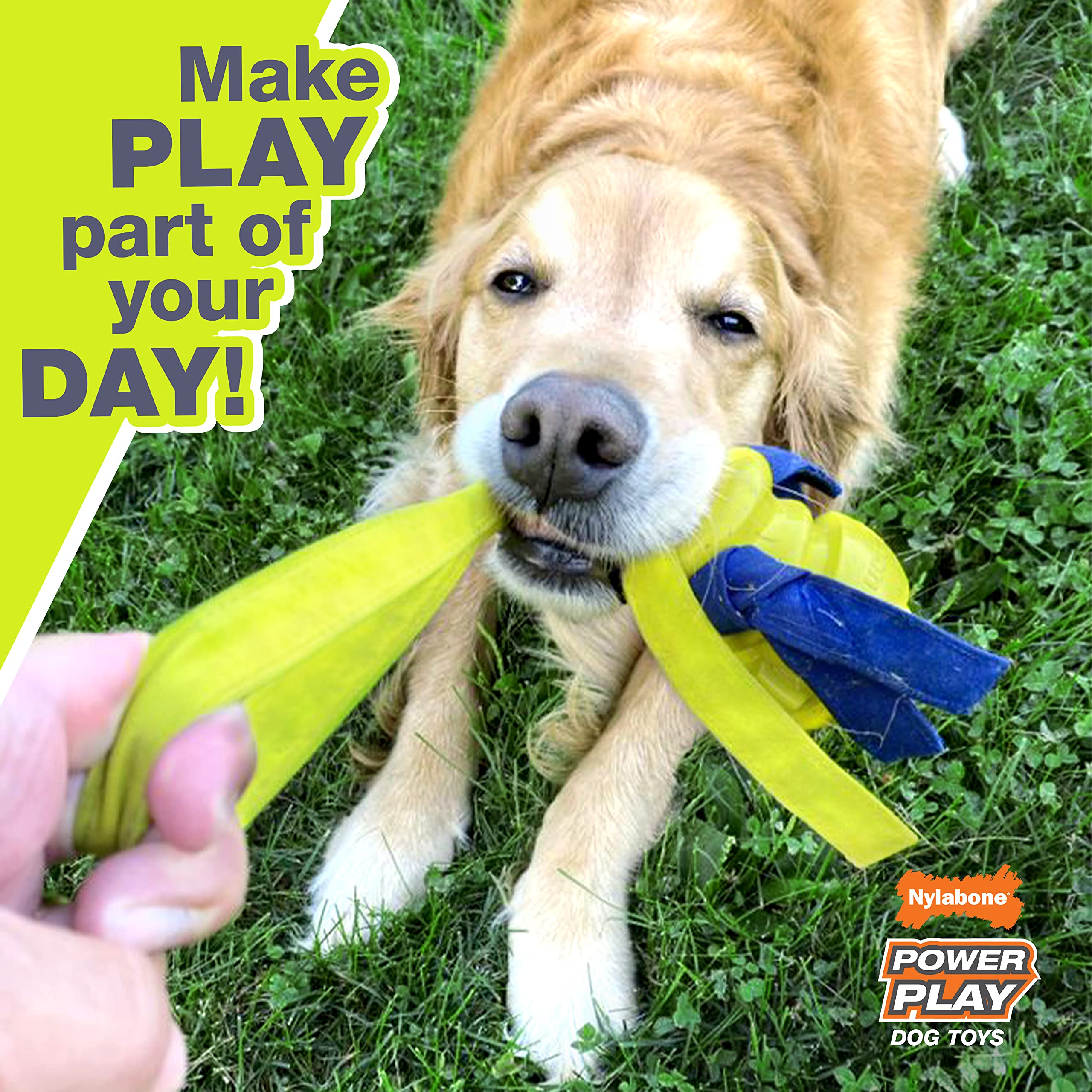 Nylabone Power Play Gripz diseño-hendiduras mejora agarre durante el juego.