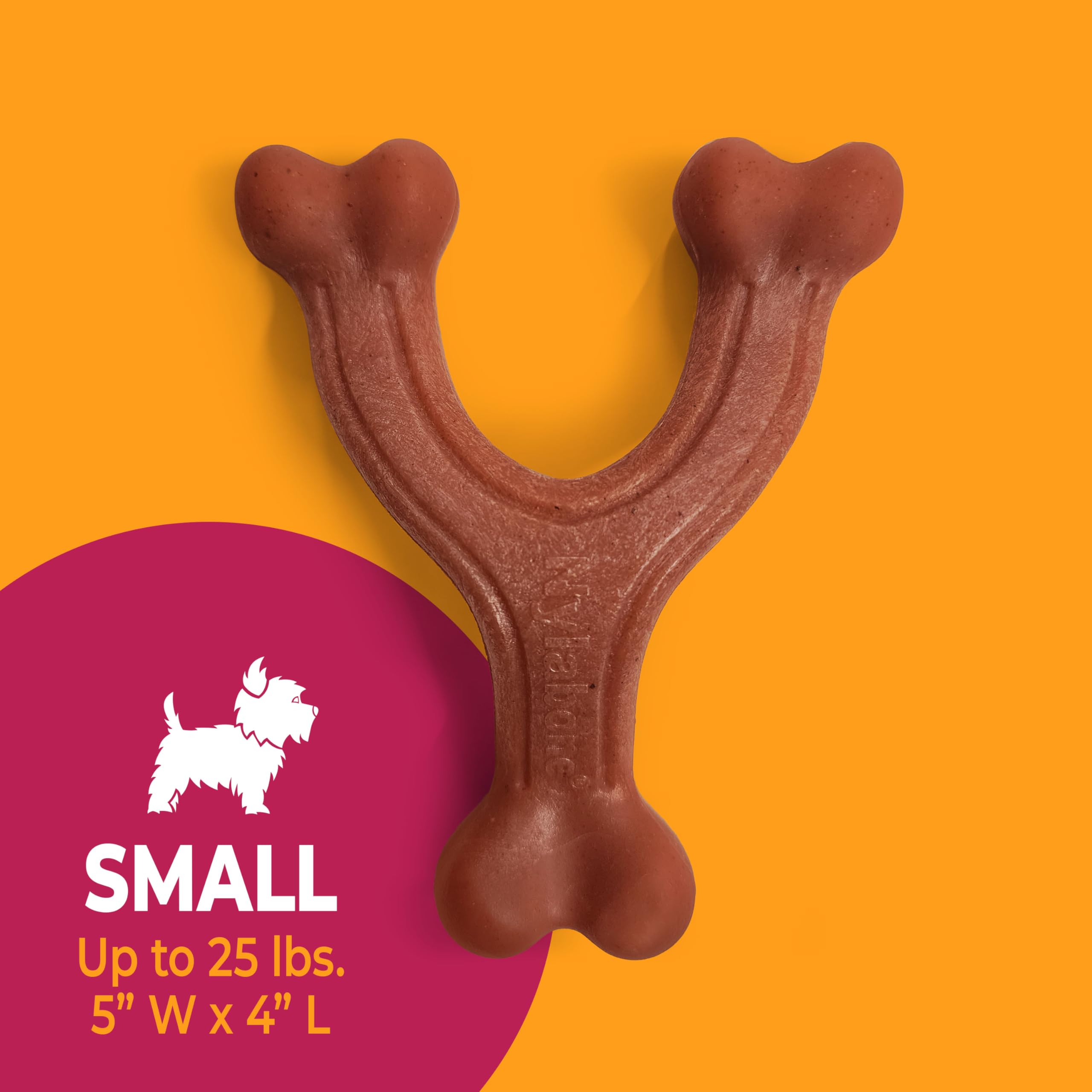 Nylabone real bacon flavor, US-made chew trusted by pet parents.