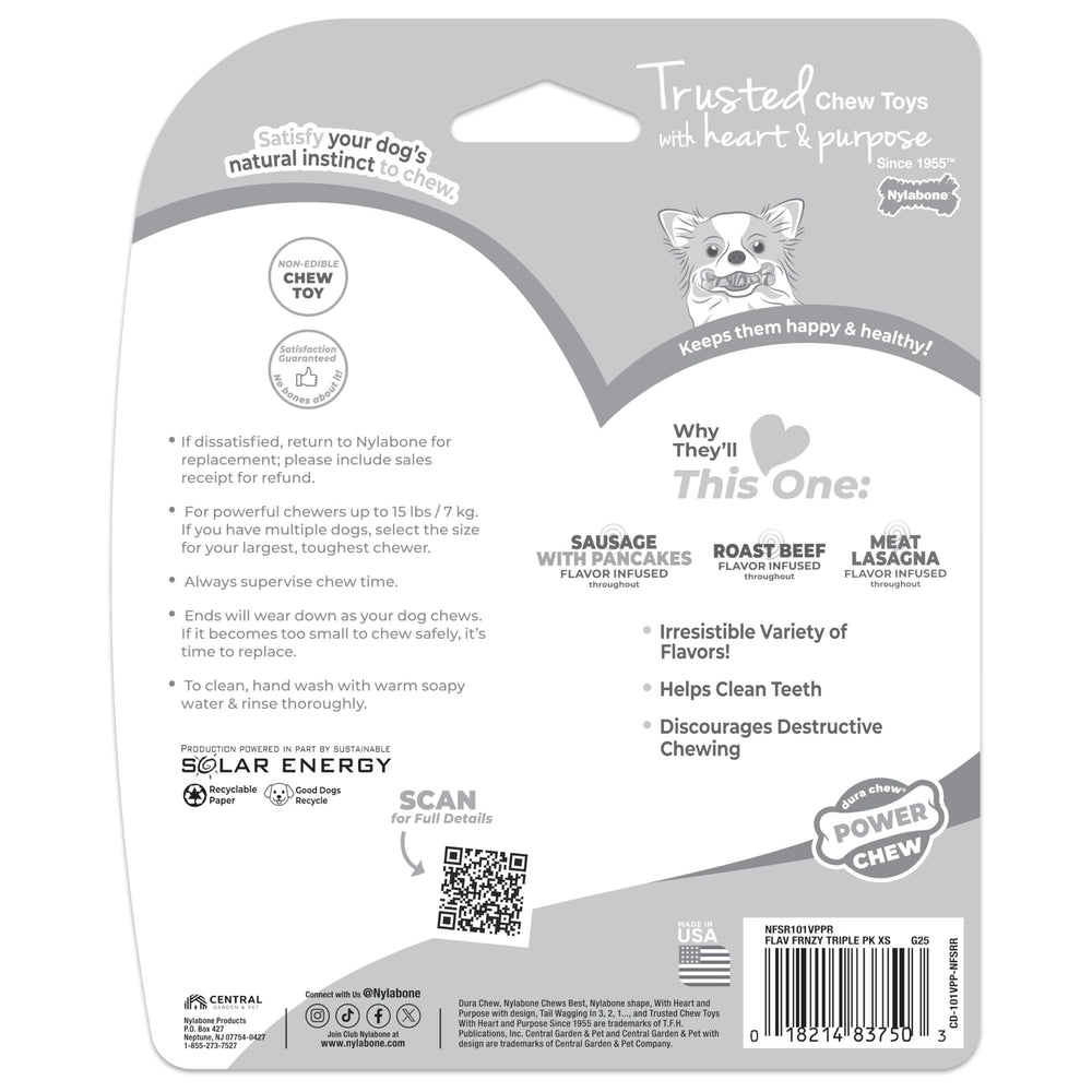 Nylabone sabores únicos durante la masticación, variedad para perros.