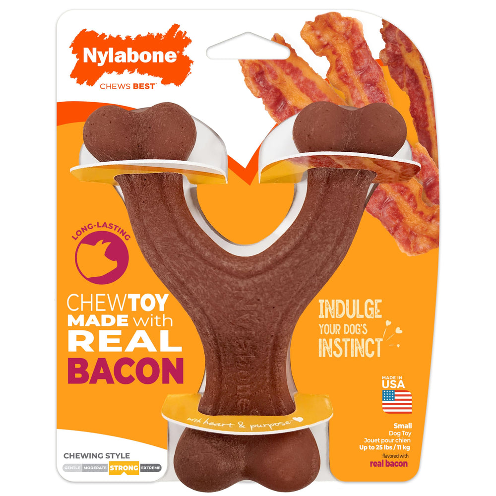 Nylabone three-end chew design keeps dogs engaged longer.