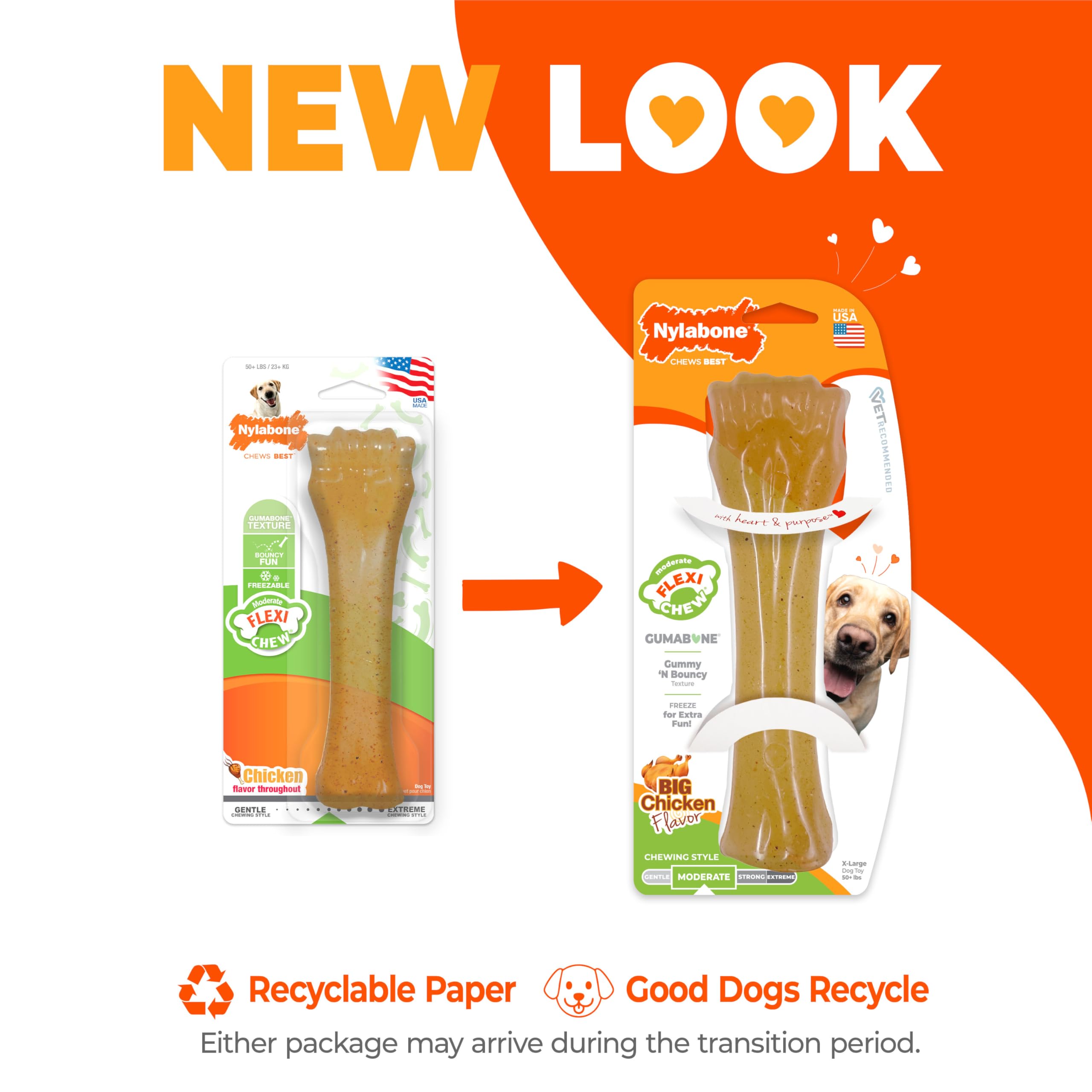 Juguete Flexi Chew de Nylabone con textura gomosa para masticadores moderados