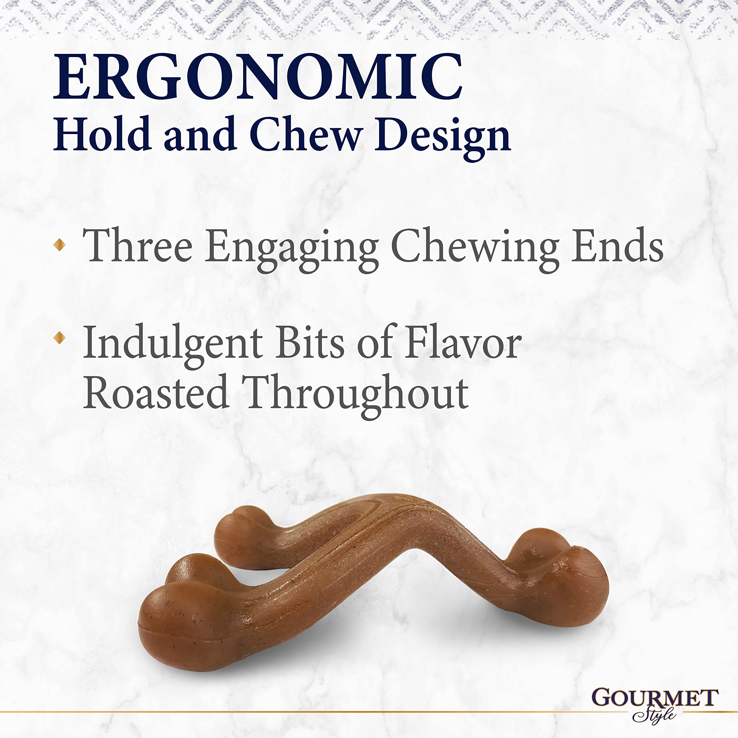 Nylabone Wishbone ergonómico facilita agarre y masticación