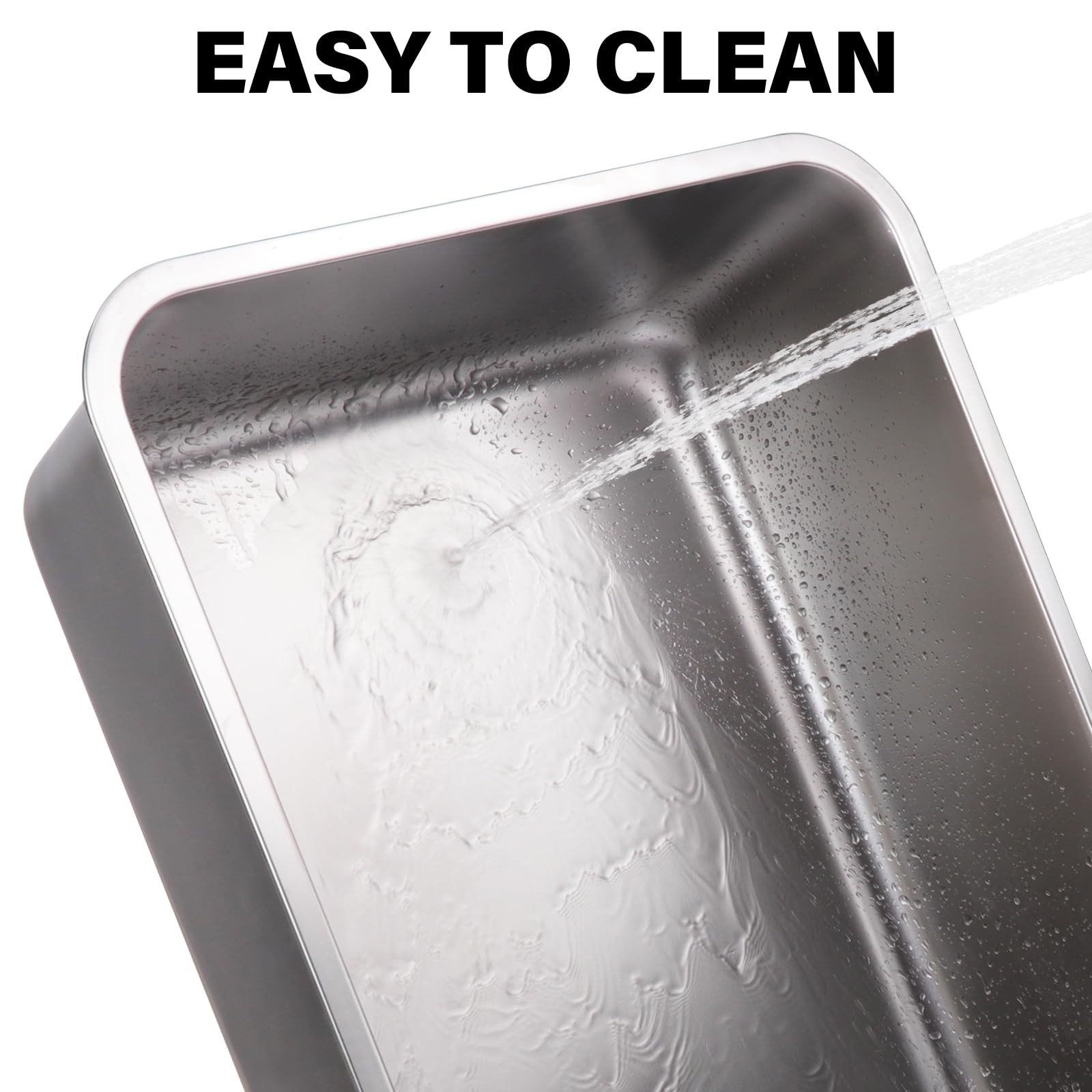 Nyutu caja de arena acero inoxidable con bordes suaves para seguridad.