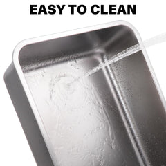 Nyutu caja de arena acero inoxidable con bordes suaves para seguridad.