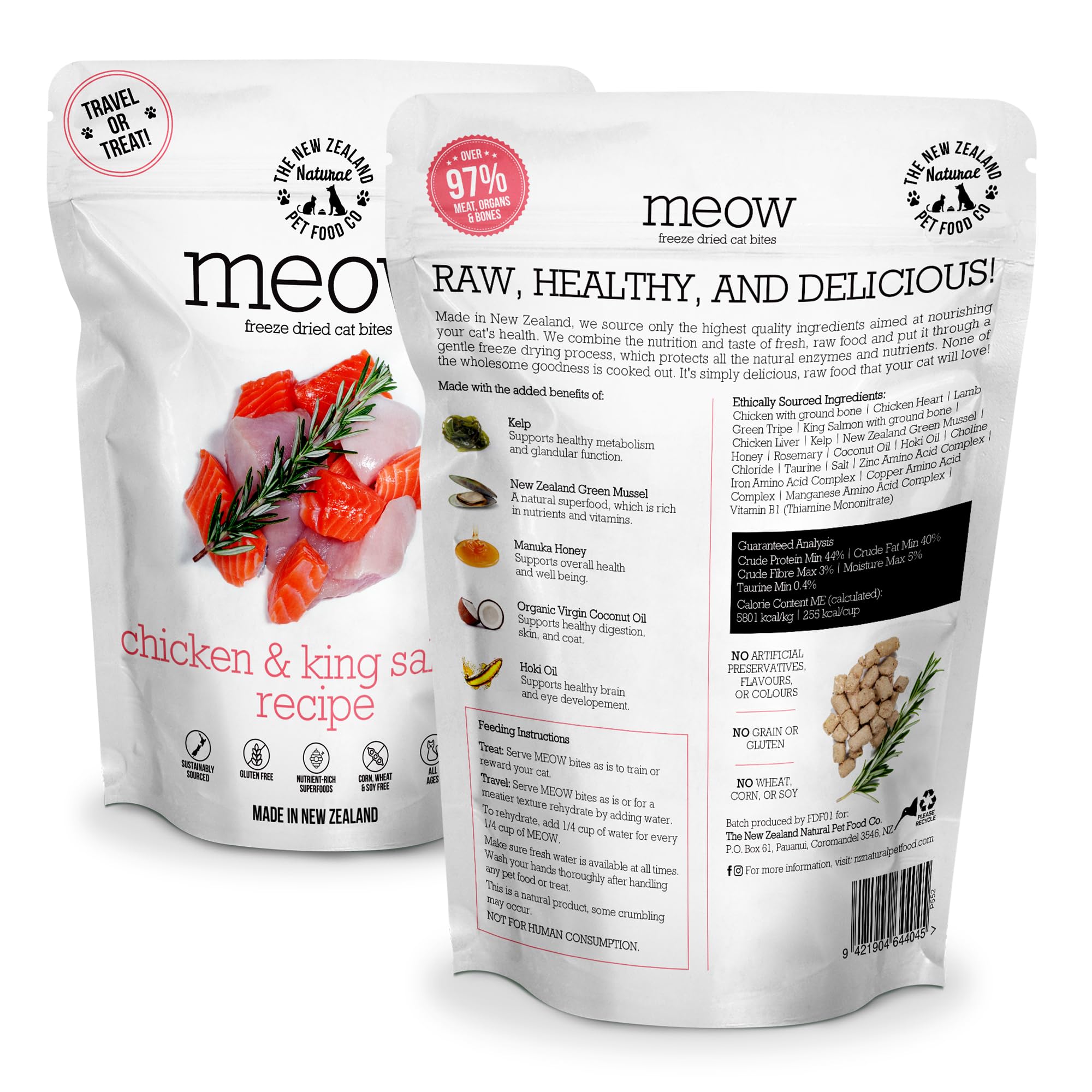 Meow de The New Zealand Natural Pet Food Co.: ingredients naturales y sin conservantes.