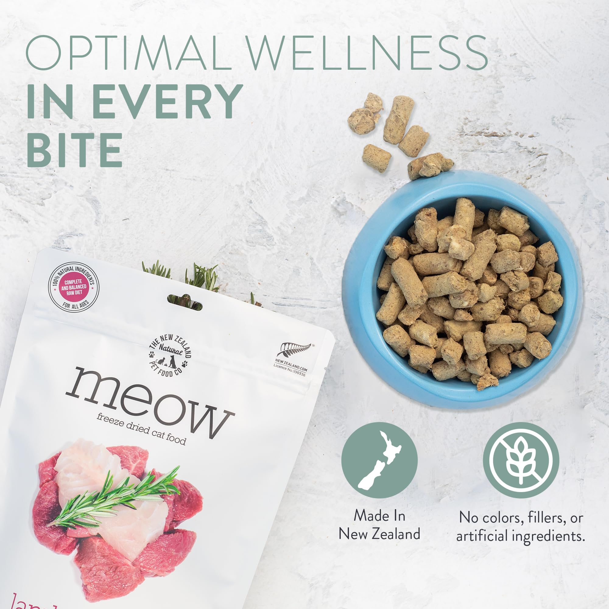 Meow de The New Zealand Natural Pet Food Co.: superalimentos para salud general.
