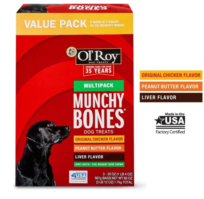 O- Roy Munchy Bones texturas masticables para perros activos