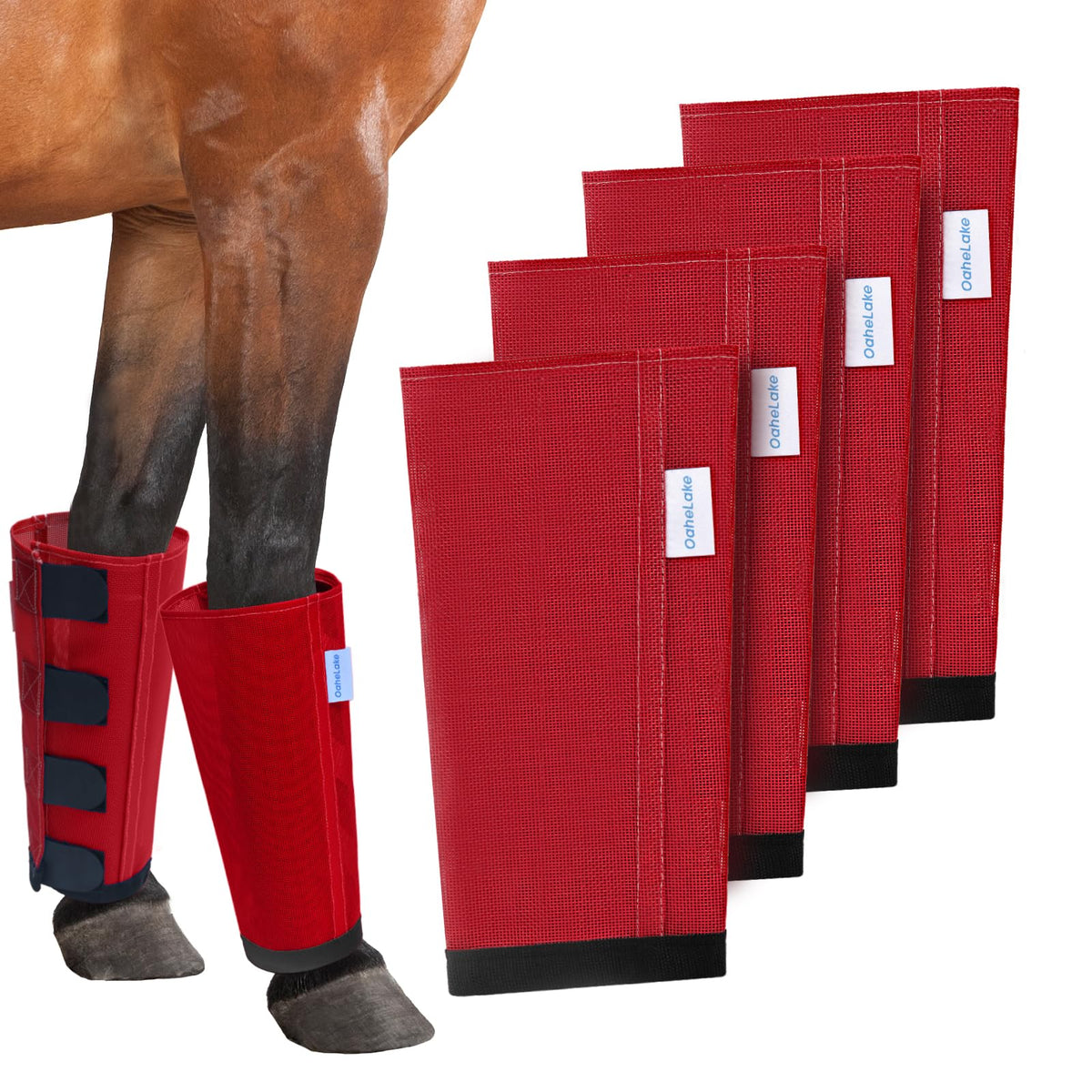 OAHELAKE botas antipicaduras de malla para caballo, protección contra moscas.