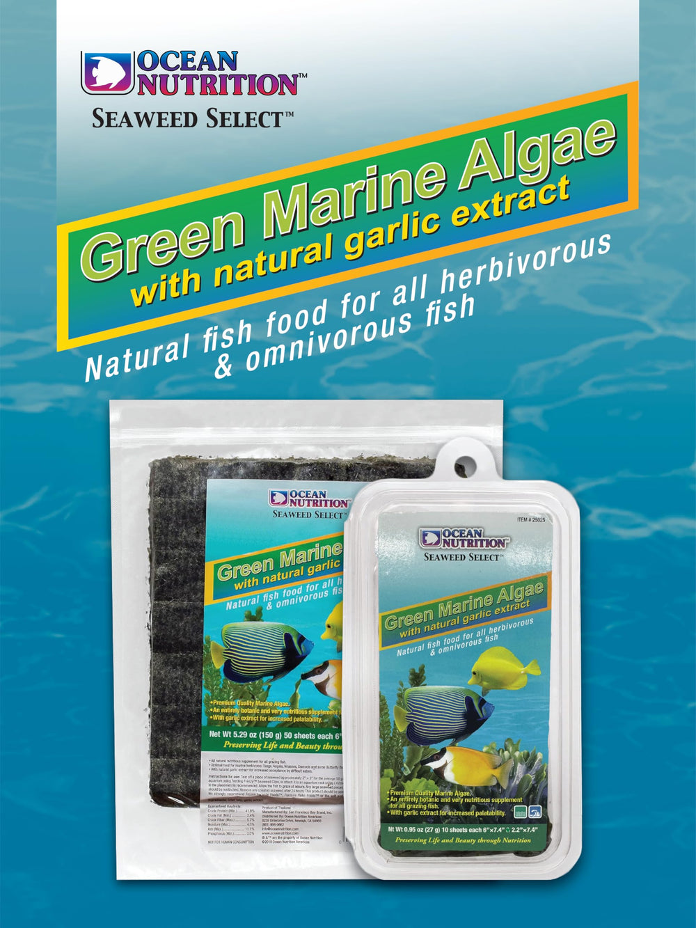 Seaweed Select con extracto-de-ajo aporta aroma natural para atracción del alimento.