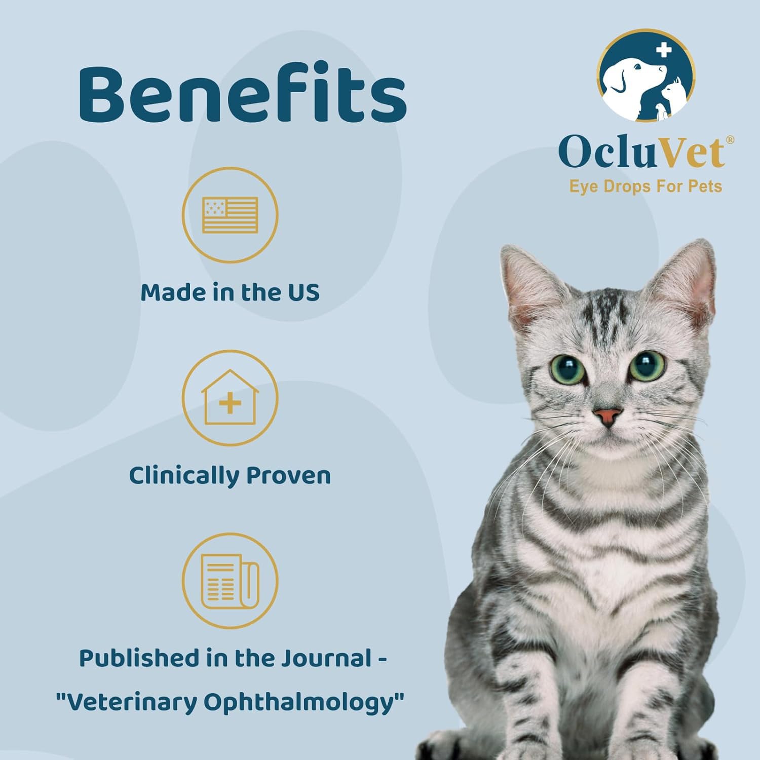 Botella de 16 ml de OcluVet para salud ocular