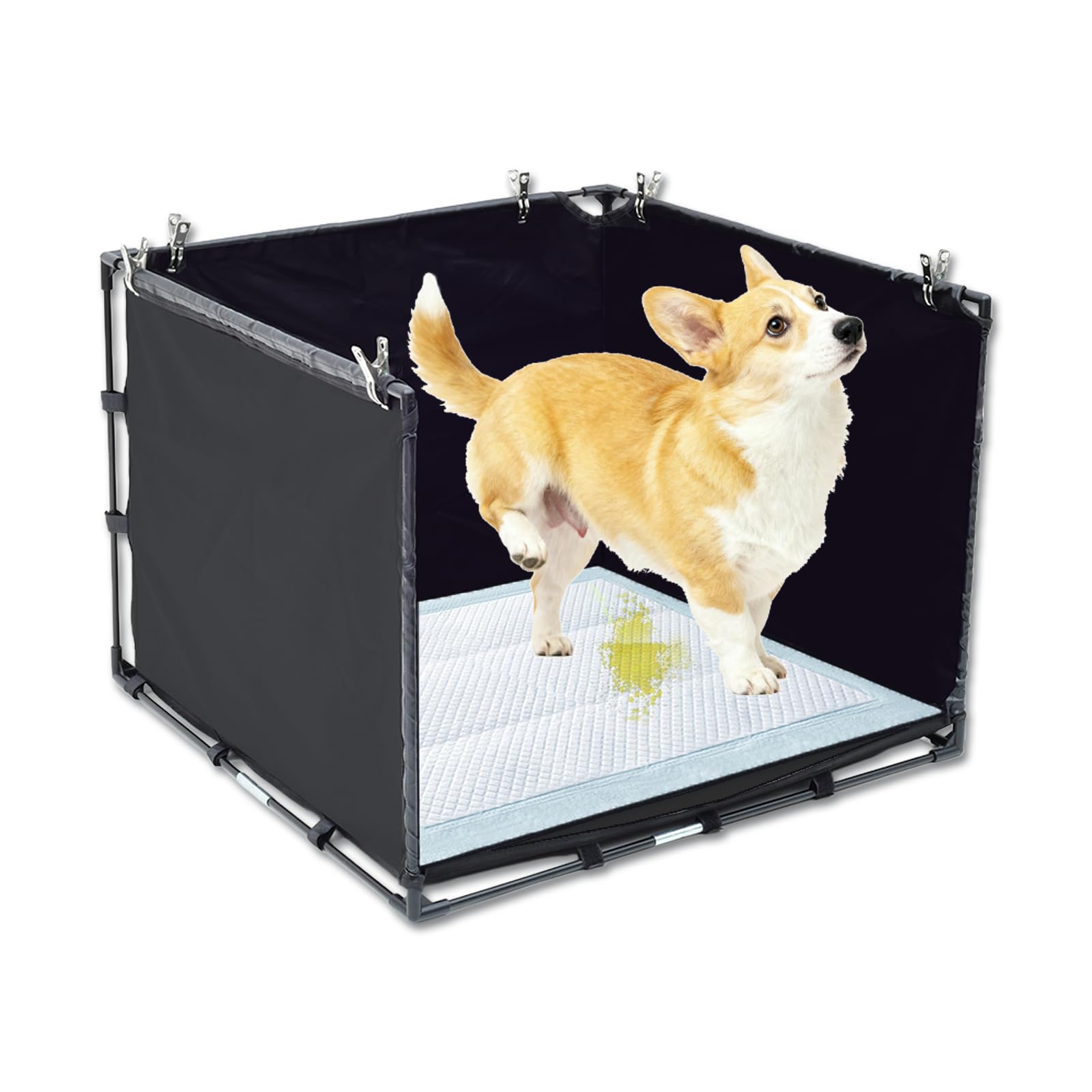OCMML caja higiene para perros pequeños con paredes altas evita salpicaduras.