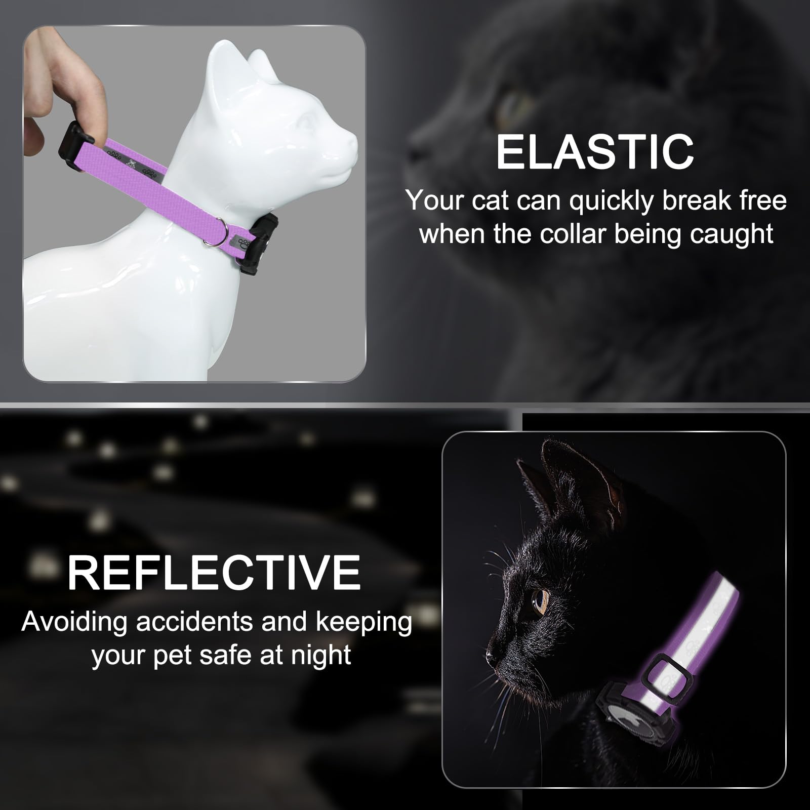 Odokele collar-elastico-reflectivo: visibilidad nocturna y liberación rápida.