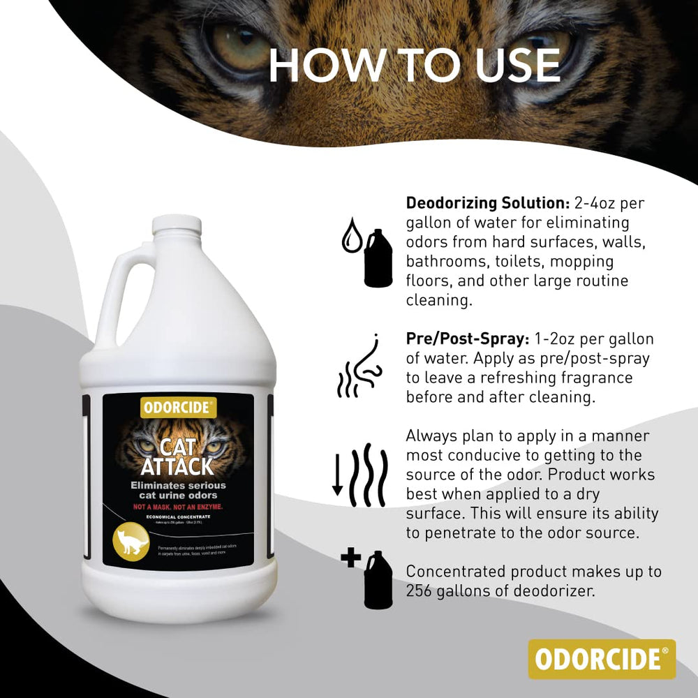 Odorcide Cat Attack Concentrate: cama de gato tratada para eliminar olores y manchas