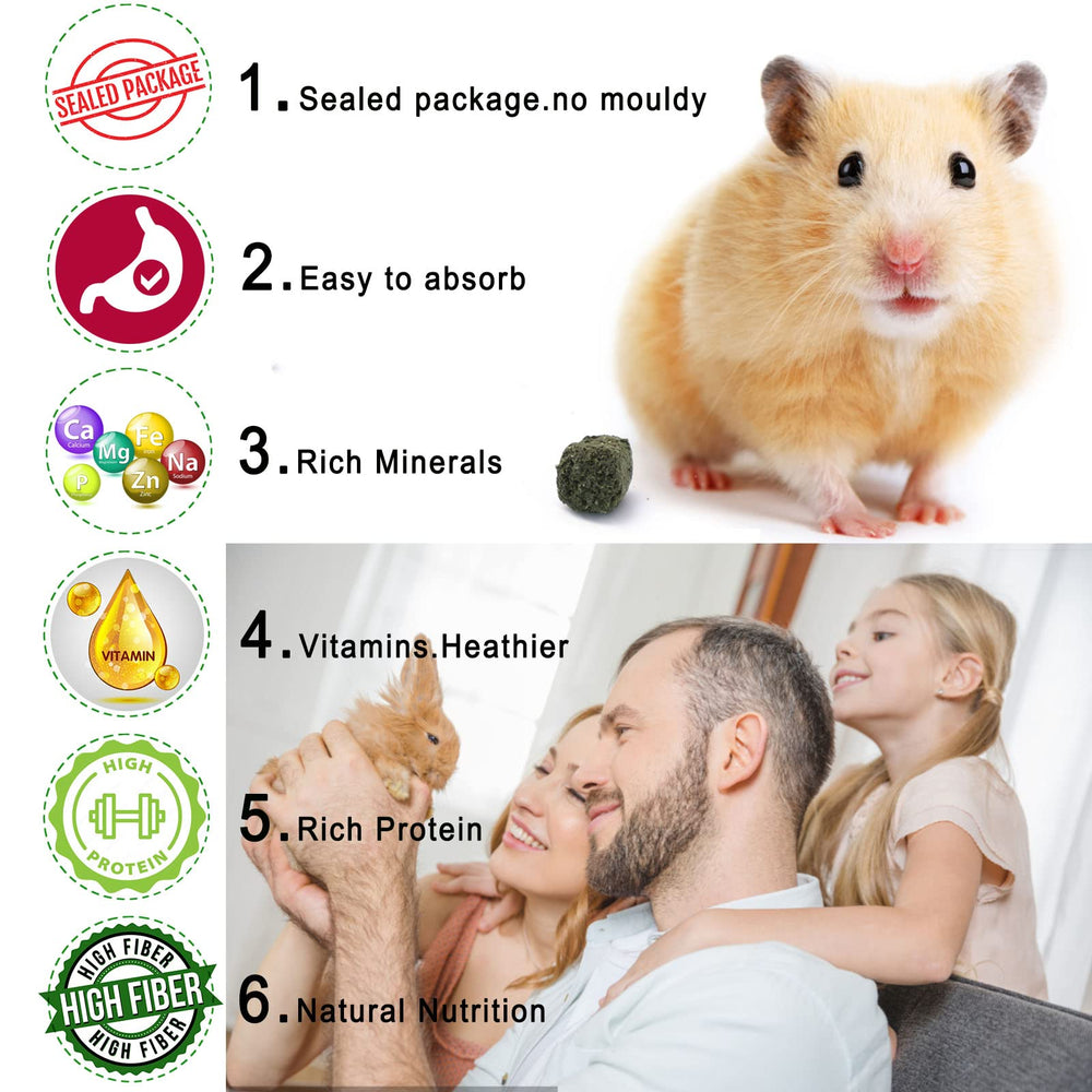 Ohcool cubos mini de heno Timothy, tamaño ideal para bocas pequeñas.