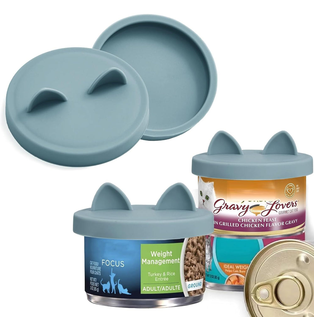 OHMO tapas-latas-gato silicona azul mantiene la comida fresca