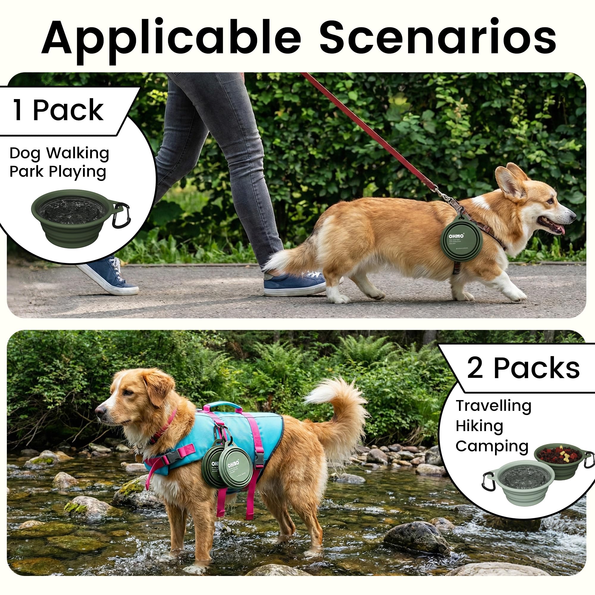 OHMO empaque práctico para mochila, fácil acceso durante la aventura