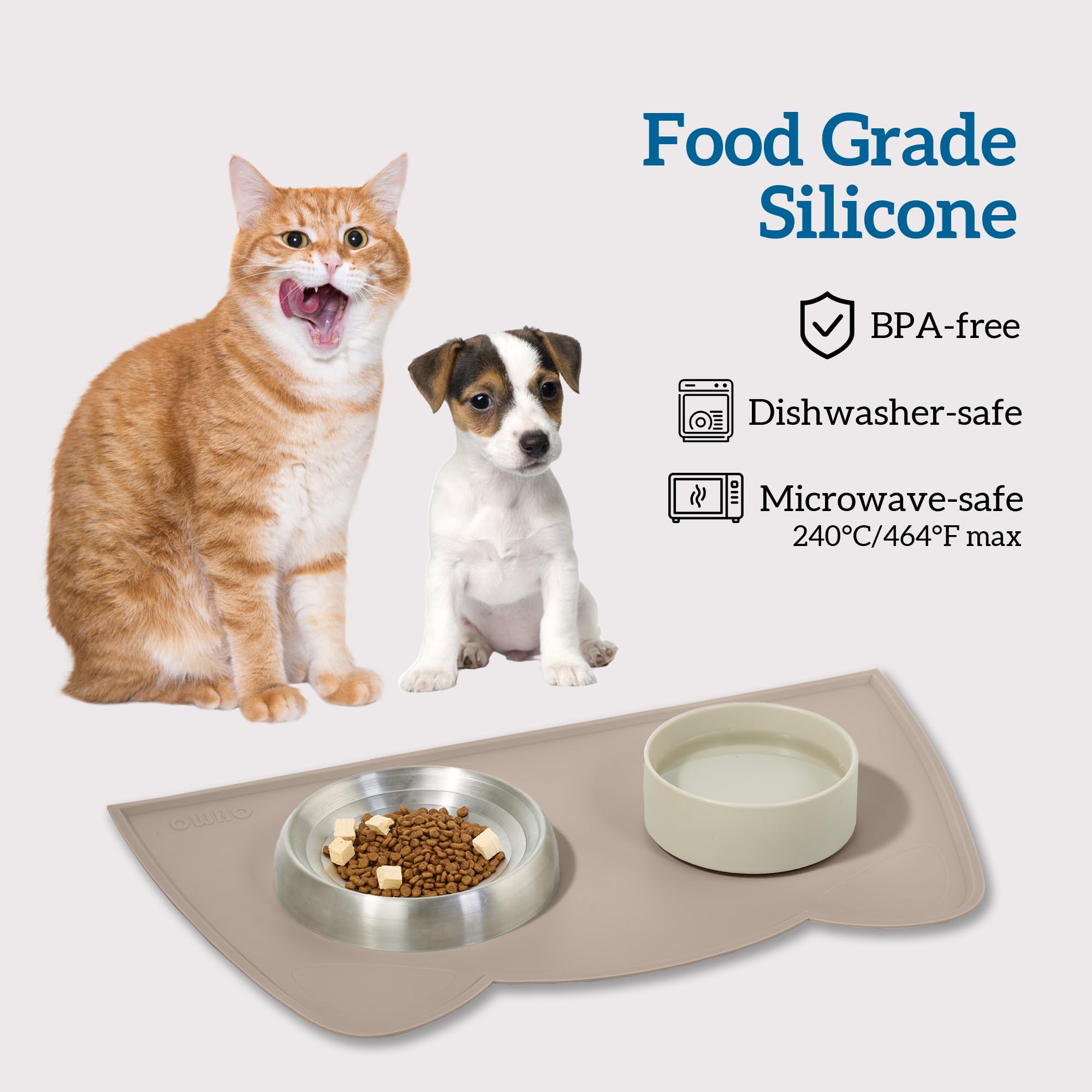 OHMO mat gatos lavable, apto lavavajillas para limpieza rápida.