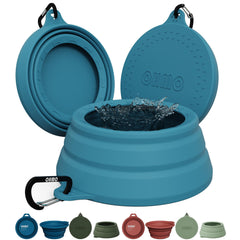 OHMO tazón agua plegable para perros 24oz, reduce derrames durante viajes.