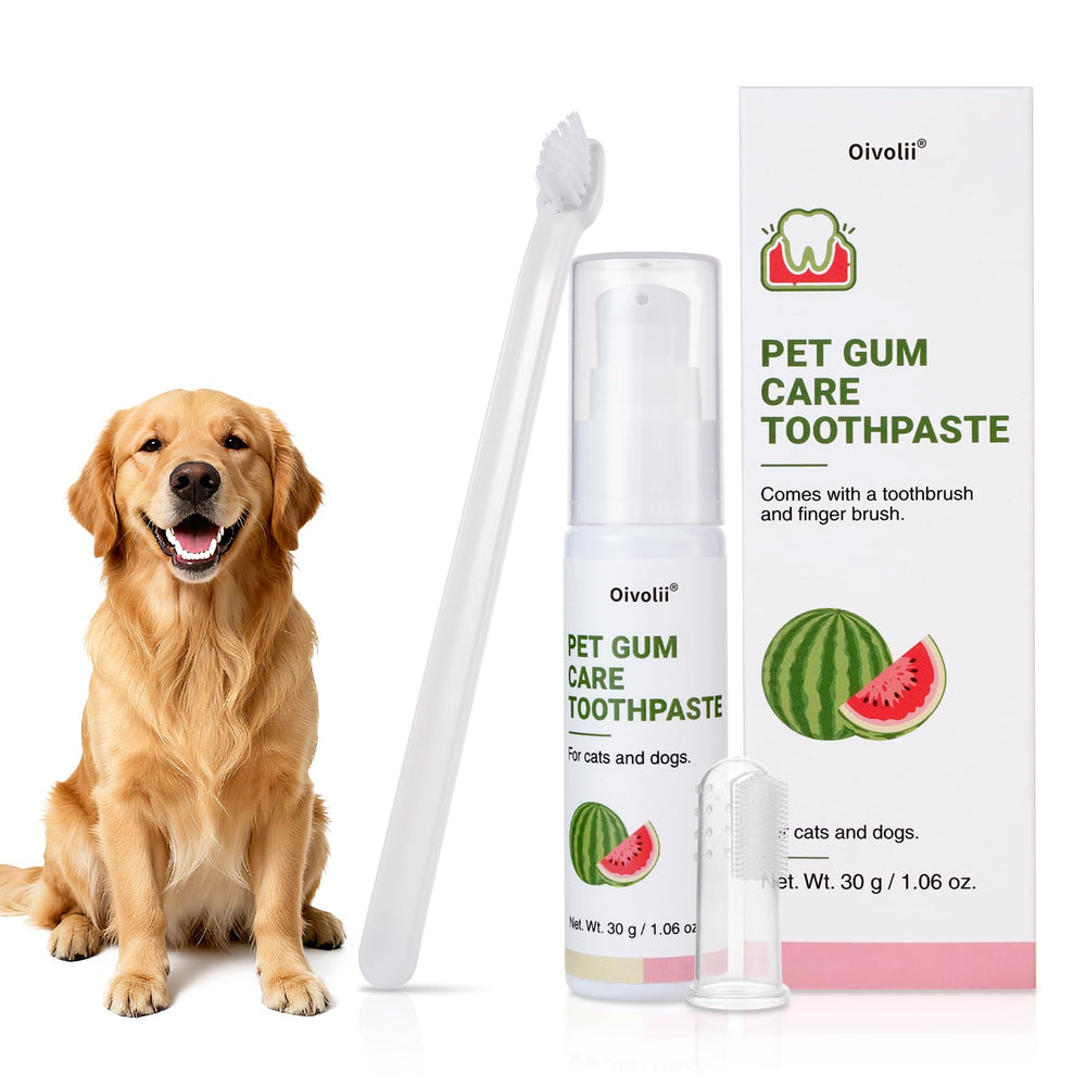 Pasta dental Oivolii para perros con sabor sandía y aliento fresco.