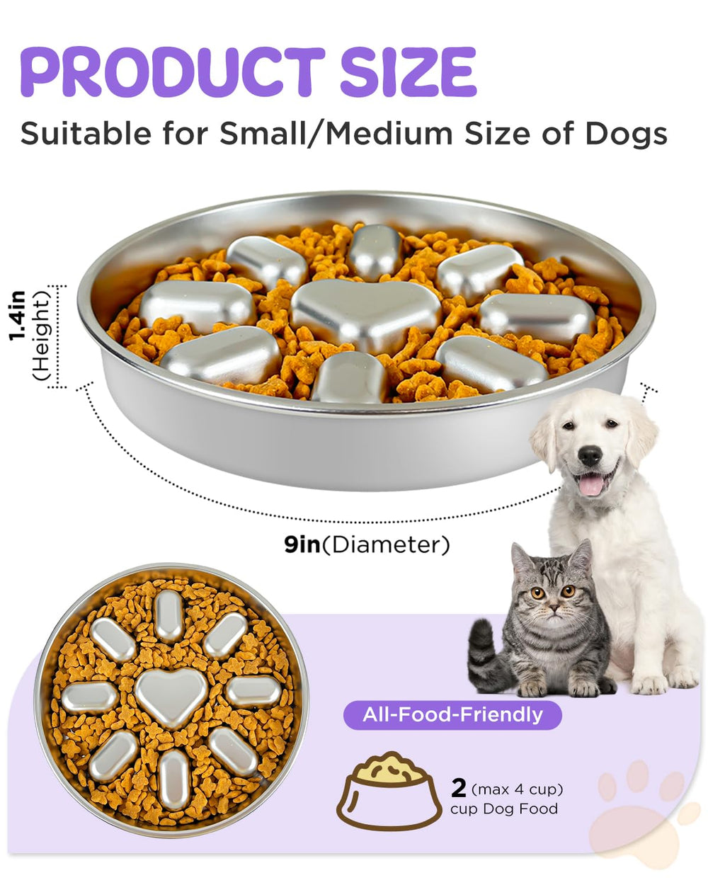 Juego de dos comederos para perros pequeños y medianos