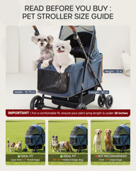 OJCME cochecito para perros: capacidad de 60 kg para mascotas grandes.