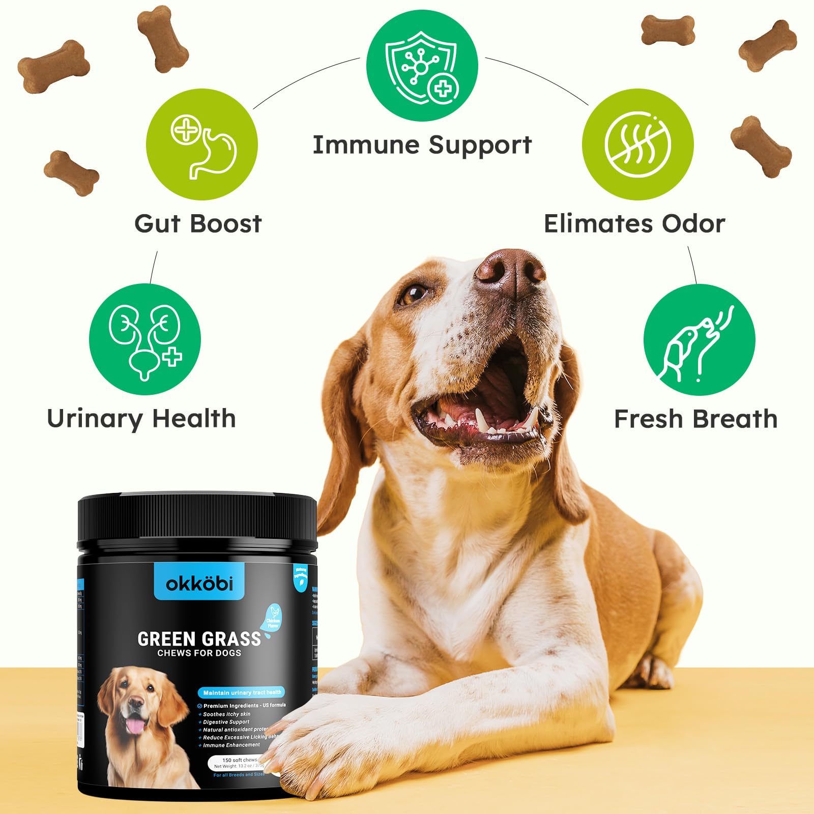 OKKÖBI chicles sabor carne, opción sabrosa para perros