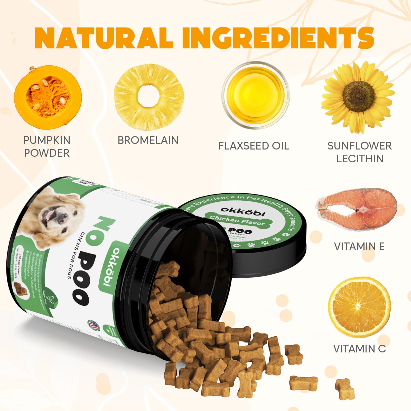 OKKÖBI masticables para perros, textura suave para masticar