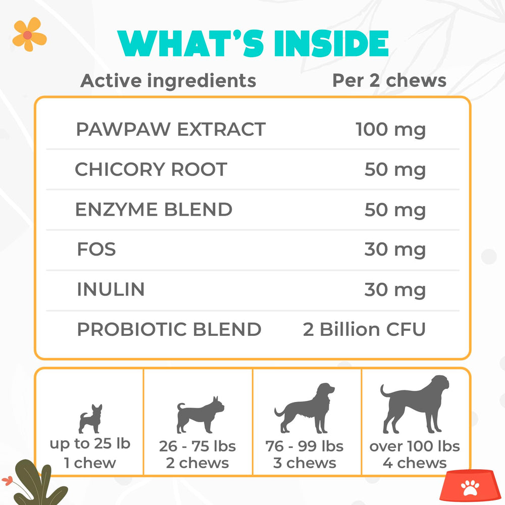 OKKÖBI Probióticos para perros con extracto natural: comodidad estomacal.